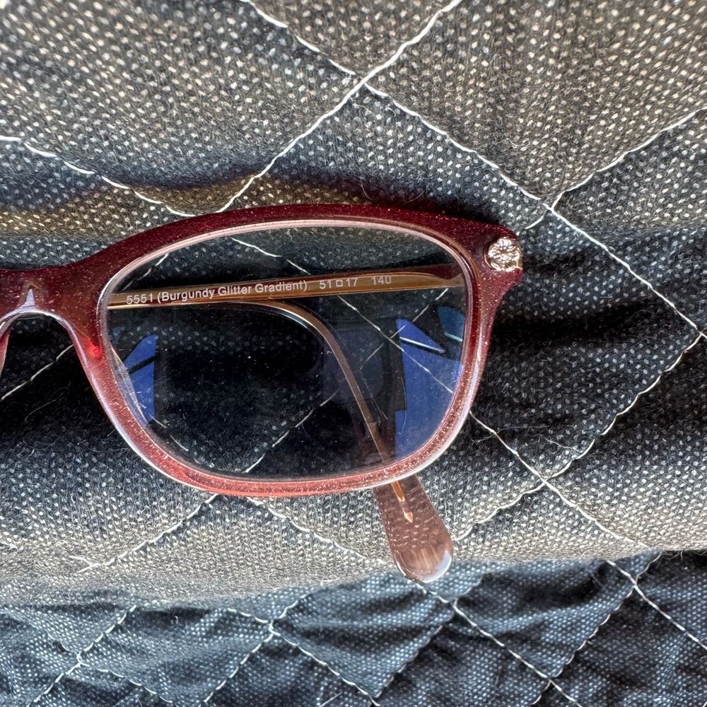 Coach Burgundy Glitter Eyeglass Frames - Picture 2 of 6
